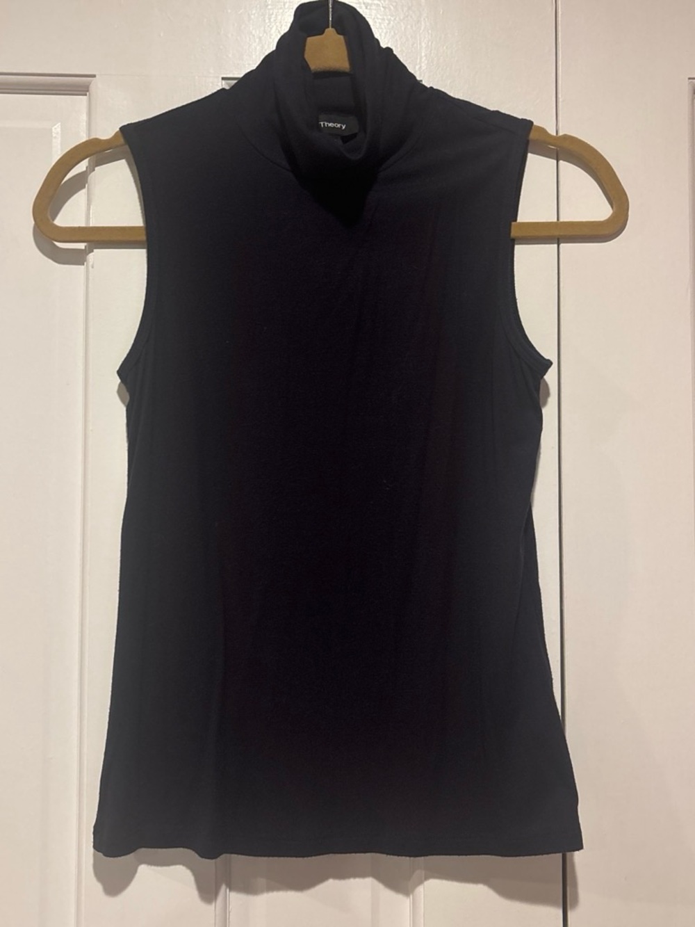 Theory Sleeveless Knit Black Turtleneck Top Size P